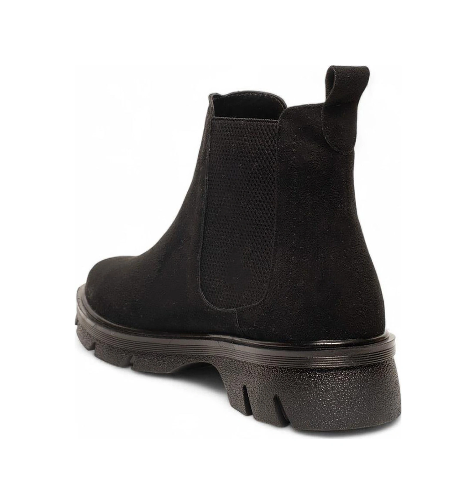 Celira Siyah Lastikli Süet Kadın Bot & Bootie Nsb945 Siyah