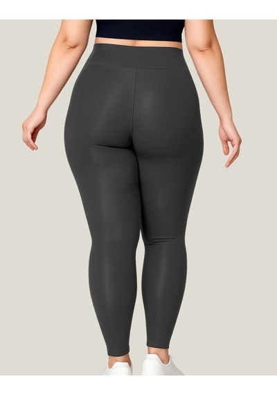 Alya Underwear Büyük Beden Tayt Dalgıç Kumaş Yüksek Bel Antrasit