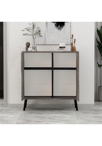 Darien Ç001 Çok Amaçlı Dolap Gordion Mermer/ahşap Siyah