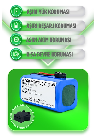 Anker Eufy Robovac G10 Hybrid Uyumlu Batarya 3200mah