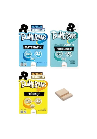 Lgs 8. Sınıf Bumerang 32 Haftalık Matematik Fen Bilimleri Ve Türkçe Denemeleri 3lü Set