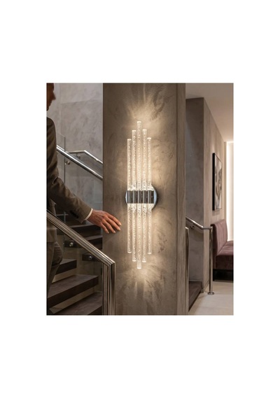 Bhbackhome Aura Large 51 Cm Modern Tasarım Led Aplik - Duvar Lambası - Gümüş - Beyaz Led Gümüş Beyaz Led
