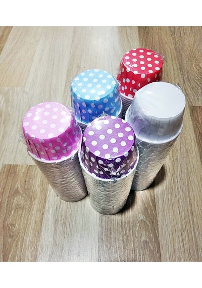 Muffin Cupcake Pembe Puantiyeli Pet Kapsül 50Li