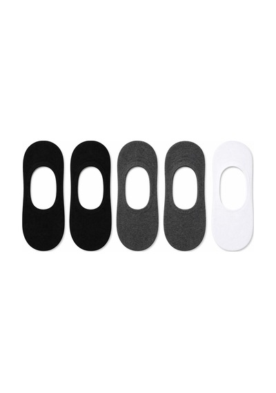 Hitit Socks Erkek 5 Çift Görünmez Babet Çorap Kaymaz Terletmez Topuk Ve Burun Takviyeli Çok Renkli Asorti