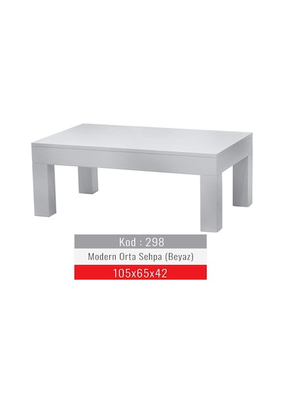 Masifart Modern Orta Sehpa Beyaz Lake