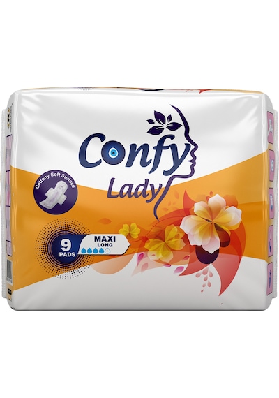 Confy Lady Maxi Long Hijyenik Ped 9'lu