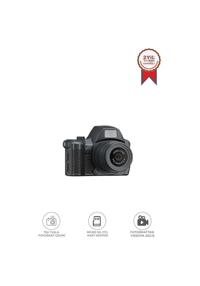 Dijital Fotoğraf Makineleri Video Mini Kamera 2k Video 128gb Destekli Cmr42 Siyah