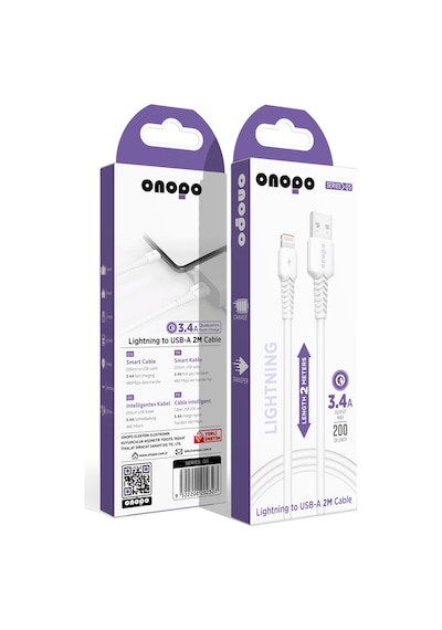 Lightning To Usb Kablo 3.4a Uyumlu Hızlı Şarj Ve Data Kablosu 2m