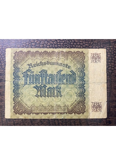 Almanya İmparatorluğu 5 Bin Mark 1922 Deutsches Reich 5000 Mark Reichsbanknote