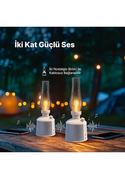 Ttec 2BH16 Nostalglo LED Fenerli Taşınabilir Kablosuz Bluetooth Hoparlör