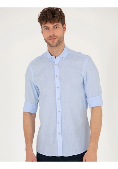 Pierre Cardin Erkek Açık Mavi Desenli Gömlek 50268183-vr003 Açık Mavi