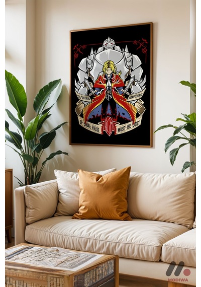Fullmetal Alchemist Simya Poster, Ahşap Çerçeveli Duvar Tablosu - Anime Severlere Özel Hediye