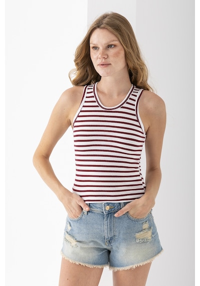 Giysa Kadın Bisiklet Yaka Çizgili Basic Body Bordo - 25510 Bordo Giysa Kadın Bisiklet Yaka Çizgili Basic Body Bordo - 25510 Bordo