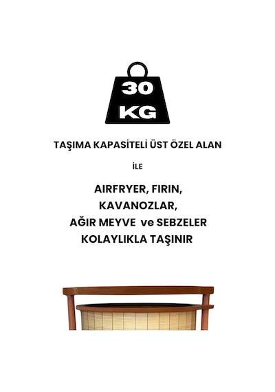 Ahşap Sebzelik Geleneksel Tasarım Yuvarlak Akça Desenli 2 X 7 Kg Kapasiteli Hazır Gönderim Diğer