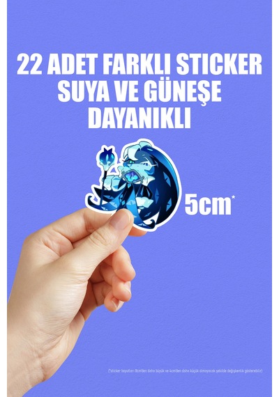 Shadow Milk Cookie Run Kingdom Oyun Telefon Laptop Bullet Journal Yapışkanlı Folyo Sticker Paketi 22 Adet Çok Renkli