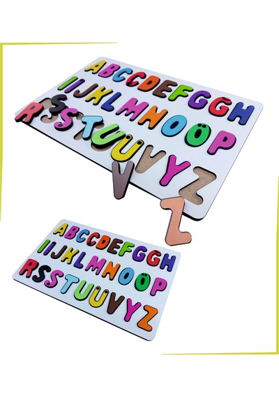 Kabartmalı Ahşap Alfabe Puzzle