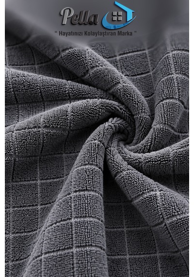 Premium Kareli Yer Bezi 50x70 Cm Büyük Boy Yüksek Emici 1 Adet Gri
