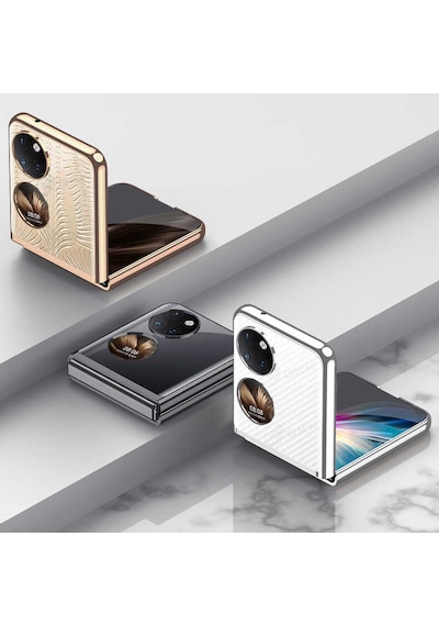 Rba Aksesuar Huawei P50 Pocket Kılıf Rba Kıpta Kapak - Siyah Siyah