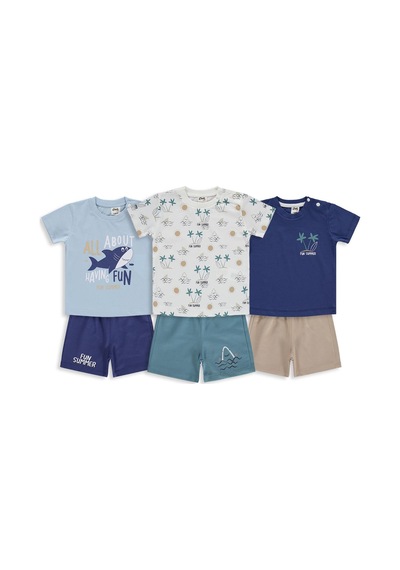 Civil Baby Köpek Balığı Baskılı 3'lü Set 6-18 Ay Takım - Standart