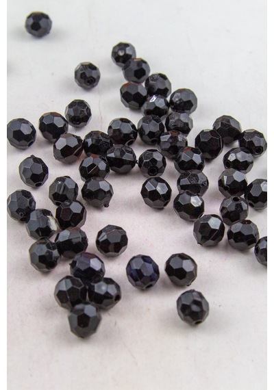 10 Mm Siyah Akrilik Boncuk Aksesuar Takı Malzemesi 25 Gram