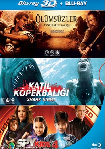 Blu Ray-3D Set Ölümsüzler/Katil Köpekbalığı-Spy Kids 4