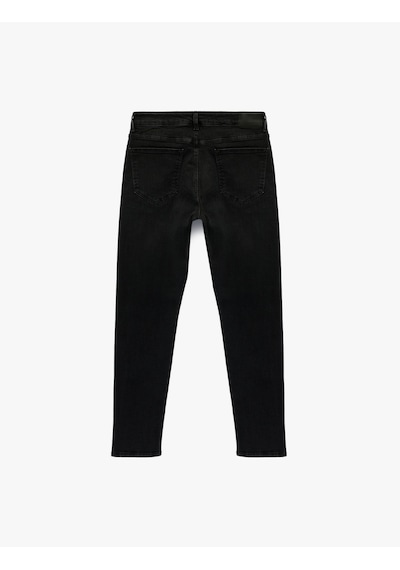 Koton Normal Bel Pamuklu Slim Fit Jean Pantolon - Brad Jean Siyah 6sam40002nd