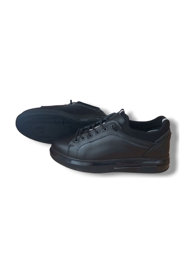 Growish Gr0226 Hakiki Deri Günlük Mat Siyah Erkek Sneaker Ayakkabı Siyah