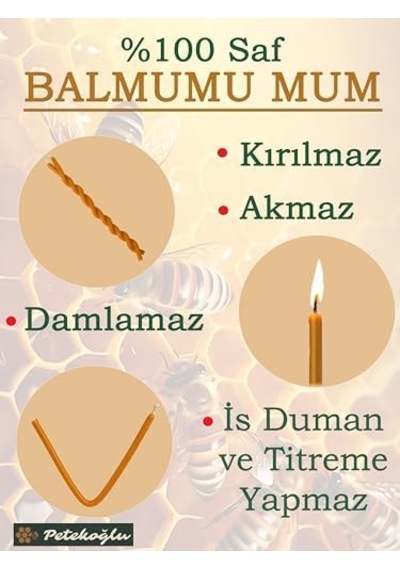 50 Adet Balmumu Mum Dilek Mumu Doğal Petek İnce Uzun Parti Nişan Düğün Ritüel Doğum Günü Mum 50 x 22