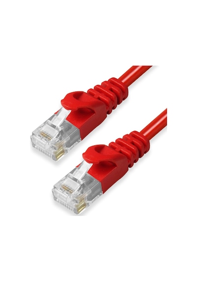 0.2M Cat6 Kablo - 23 Awg - Kırmızı - 20Cm Cat 6 Kablo
