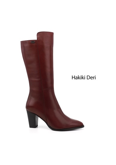 Gönderi(R) Gönderir Kadın Bordo Antik Sivri Burun Kalın Topuklu Hakiki Deri Çizme Gkzc13447530 Bordo