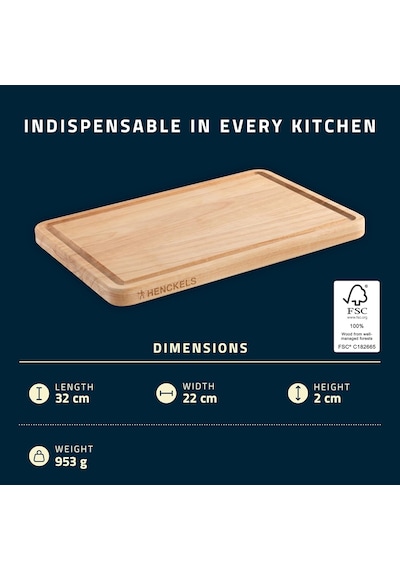 By Zwıllıng Kesme Tahtası Ahşap Kesme Tahtası, 32 X 22 X 2 Cm, Meyve Suyu Oluğu, Çift Taraflı Kullanılabilir Çift Taraflı Kullanılabilir, Doğal Kahverengi Çok Renkli