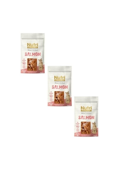 Nutri Feline Somonlu Kedi Ödül Maması 50 Gr X 3 Adet Kedi Naneli & Tahılsız