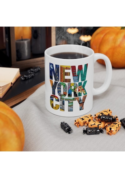 New York City Baskılı Kahve Kupası Hediyelik Eşya Hediyelik Kupa Beyaz