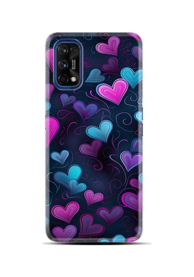 Realme 7 Pro Kılıf Boutique Baskılı Resimli Mavi Kalp Pcode -082