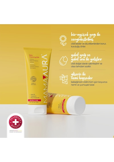Mamaaura Bebekler Için Durulama Gerektirmeyen Temizleme Sütü - Baby Cleansing Milk 200 Ml