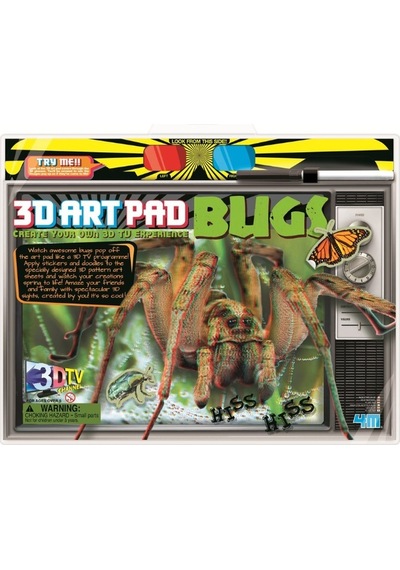 3d Art Pad Böcekler / 3d Böcekler Gözlüklü Kitap Poster Boyama