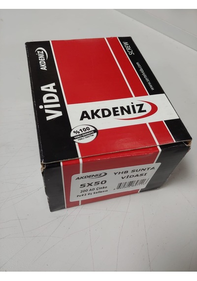 Akdeniz 5.0X50 Sunta Vidası Çinko 200 Adet