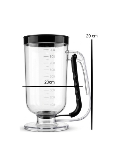 Porsiyonlayıcı Hamur Akıtıcı Krep Waffle Cupcake Dağıtıcı 900 Ml Siyah