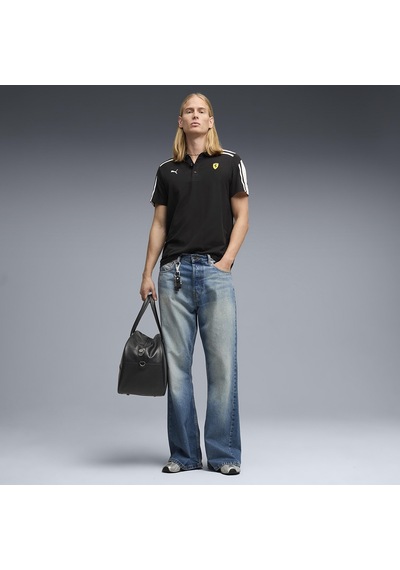 Puma Ferrari Mt7 Erkek Siyah Günlük Stil Polo Yaka T-shirt 63583101 Siyah