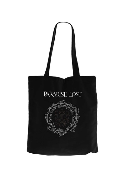 Paradise Lost Logo Siyah Fermuarlı Bez Çanta Gabardin