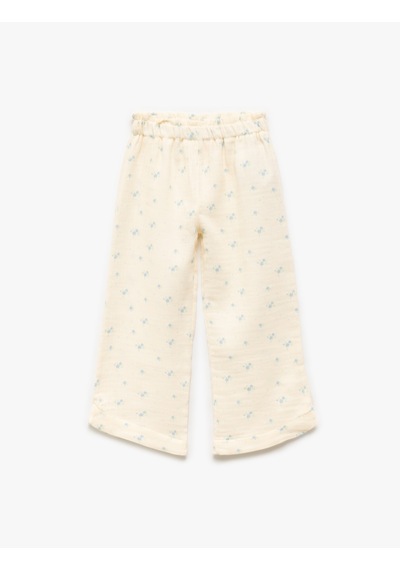 Koton Pamuklu Beli Lastikli Çiçekli Müslin Geniş Paça Pantolon Ekru Desenli 5smg40013aw Ekru Desenli Ekru Koton Pamuklu Beli Lastikli Çiçekli Müslin Geniş Paça Pantolon Ekru Desenli 5smg40013aw Ekru Desenli Ekru