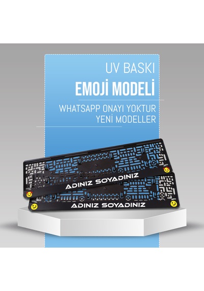 Emoji Plakalık, 2 Adet Premium Uv Baskı, Plakalıkhane