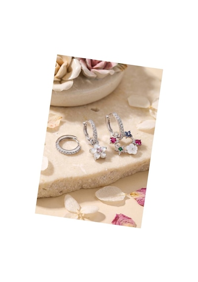 3 Lü Set Gümüş Renk Çiçek Model Küpe Tj-bkp11963 Evimdeyokyok