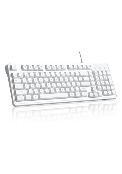 MageGee GK980 98 Tuş Rainbow Kablolu Membran Gaming Beyaz Klavye
