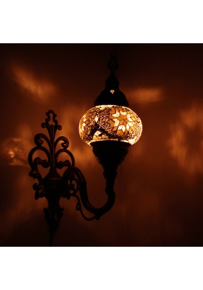 Dekoratif Mozaik Aplik Otantik Gece Lambası El Yapımı Mozaik Bahçe Aplik v6