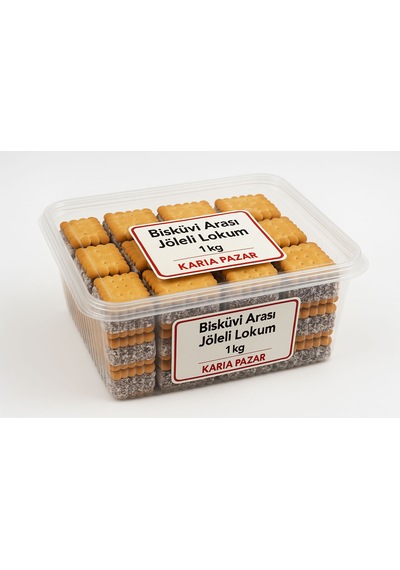 Bisküvi Arası Jöleli Lokum 1kg Geleneksel Tatlı