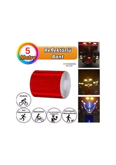 Reflektörlü Reflektif Fosforlu Şerit Bant Petekli Reflekte I Kaz Bandı 5 Cm X 5 Metre Kı Fd8f7