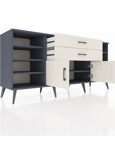 Hyperion Konsol 7 Raflı 2 Çekmeceli 2 Kapaklı 176x44x83 Antrasit-aytaşı Aytaşı Hyperion Konsol 7 Raflı 2 Çekmeceli 2 Kapaklı 176x44x83 Antrasit-aytaşı Aytaşı