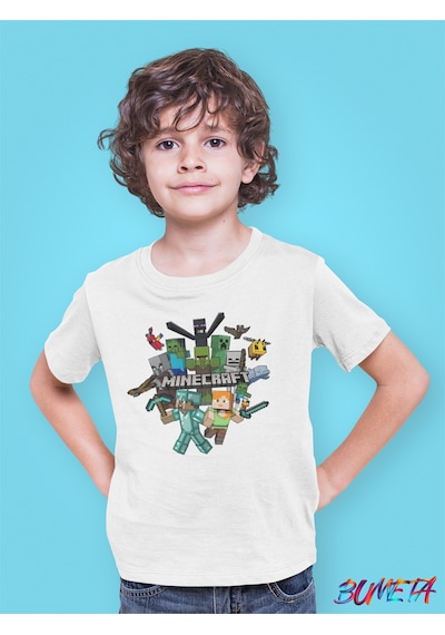 Bumeta Minecraft Lego All Karakter Characters Oyun Game Çocuk Tişört T-shirt 001
