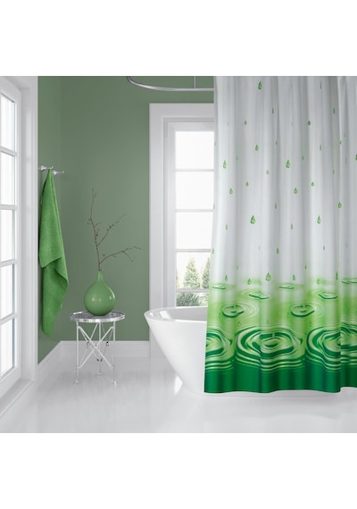 Zethome Jackline Banyo Duş Perdesi 5020 Çift Kanat Yeşil2X120x200 Yeşil